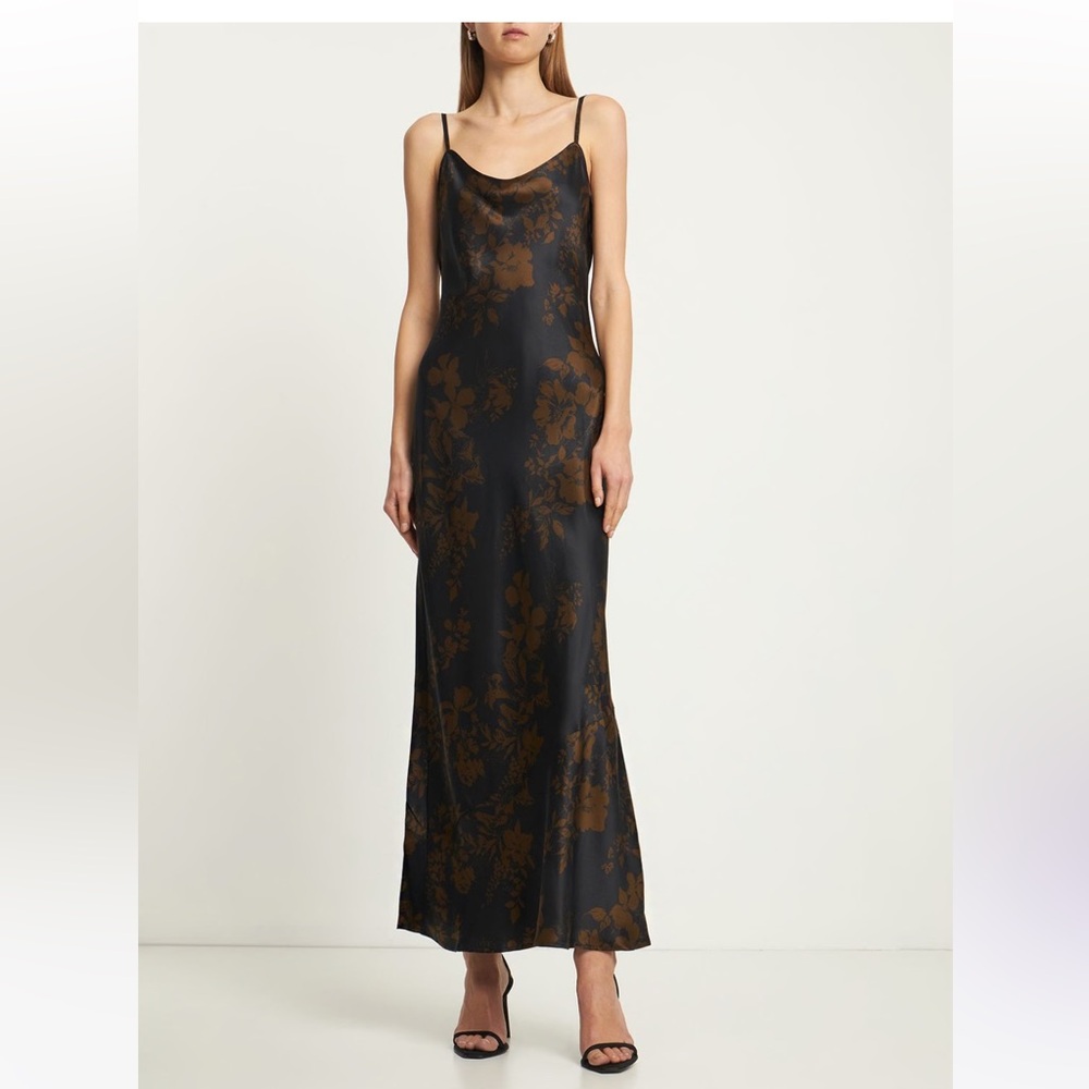 Reformation Parma Silk Satin Long Dress